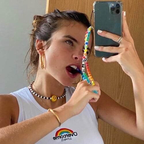 Bijoux Chaine Telephone Beaded Phone Charm Strap Beads Chains Accessories Women Jewelry Laniere 2021 String Mobile Chain