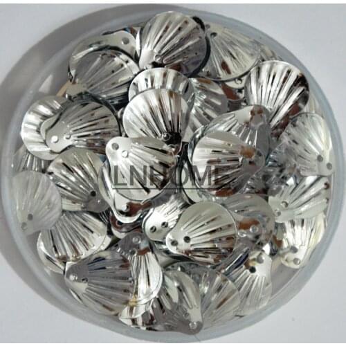 450pcs 13mm Shell Loose PVC Sequins for Crafts Children Sewing DIY Dress Clothing Accessories Silver Spangles