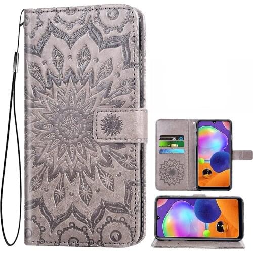 Phone Case for Samsung Galaxy A31 Wallet Cases Sunflower Leather Slim Flip Cover Card Holder Stand Cell Accessories Glaxay A 31