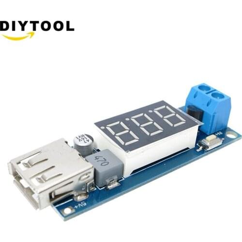 DC-DC 4.5-40V To 5V 2A USB Charger LED Step-down Buck Converter Voltmeter Module Low Power