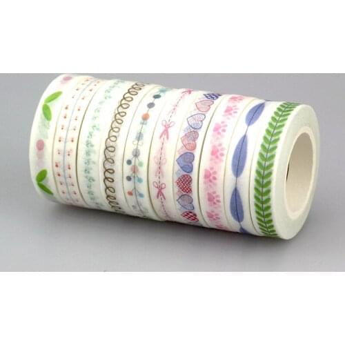 Mix 2pcs Washi Tape Hearts Leaf Footprint Scrapbooking Paper DIY Sticker Decorative Masking Japanese Adhesive Tape Photo Album