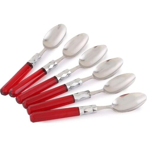 6'LI Platinum Dessert Spoon