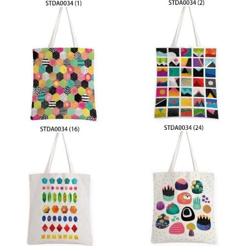 Geometric striped color spot lattice Bag for documents Storage in the kitchen Packaging bags pouch Pouch Home supplies travel