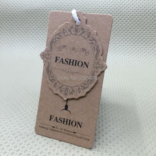 Customize clothing retro kraft paper hang tag/garment dress printed tags/swing tags/clothing label printing/trademark/logo/brand