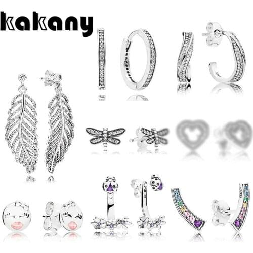 Classic Retro Smiley Rainbow Shining Zircon Earrings Stud Earrings Glamour Women 925 Sterling Silver Fashion Jewelry