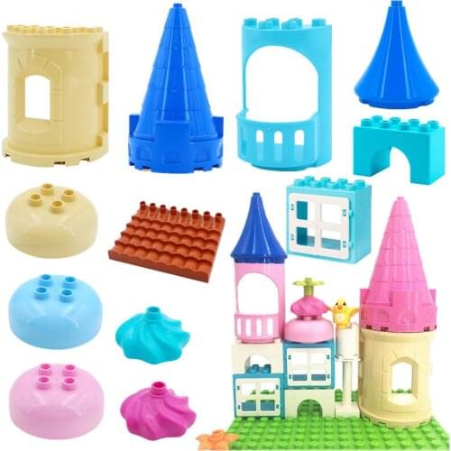 Large Particle Building Blocks Figures Bird Cake Door Furniture Accessories Toys For Children Compatible With Duploed Kids Gift