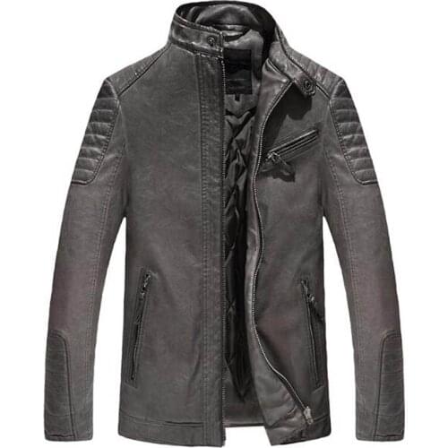 PU Leather Jackets Men Slim Fit Outwear Jacket Men Winderbreaker Motorcycle Leather Jackets Autumn Winter Casual Male Coats