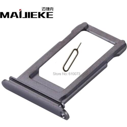MAIJIEKE New Black Sim Card Tray For iPhone X Sim Card Slot Holder Replacement Repair Parts+Eject Pin
