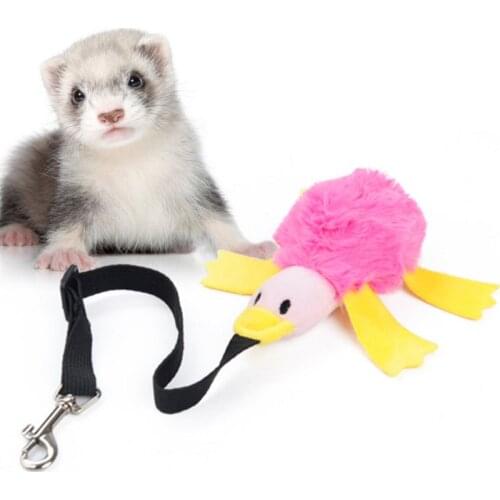 Small Pet Dog Bungee Ferret Plush Duck Toys Durable Elastic Rope Teeth Cleaning Chew Interactive Exercise Toy For Small Animal