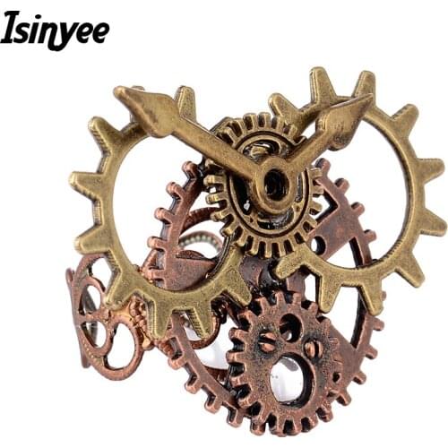 Fashion Steampunk Gears Clock Style Ethnic Rings For Women Girls 2017 Vintage Steam Punk Adjustable Jewelry Anillos Mujer Hombre