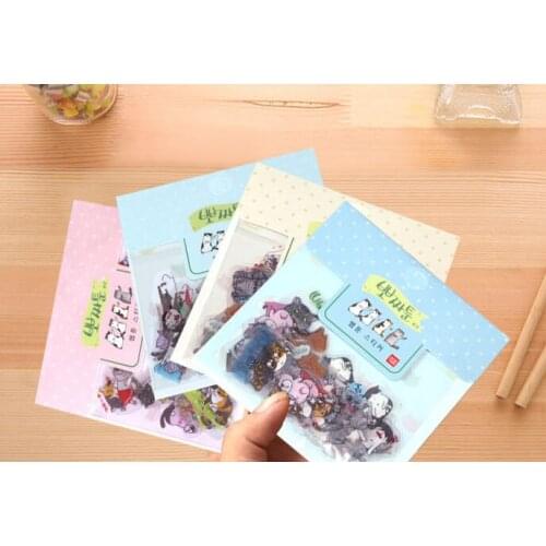 60pcs/pack Lovely cat pvc Stickers DIY Diary Scrapbook Notebook Album Cup Phone Decor Sticker Stationery School Supplies