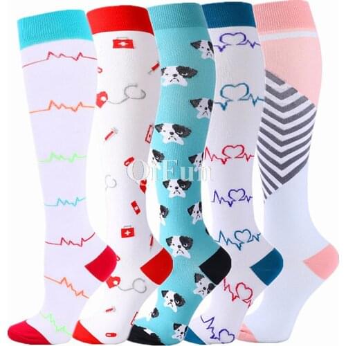 58 Styles Compression Socks Fit For Men Women Nurse Medical Edema Diabetes Varicose Veins,Running Hiking Breathable Sports Socks