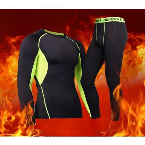 New Men Fleece Thermal Underwear Outdoor Sport Motorcycle Skiing Winter Warm Base Layers Tight Long Johns Tops & Pants Set