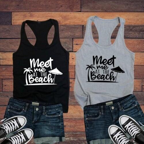 Sugarbaby New Arrival Meet Me At The Beach Ladies Tank Top Women Fashion Tank Tops Tee Mom Life Summer Tees Drop Shipping