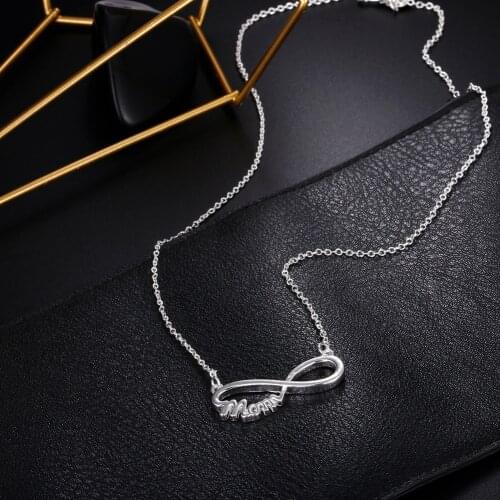 Mothers day Gifts 925 Sterling Silver Elegant MOM Pendant Necklace For Women 18 inches charm party Fashion brands Jewelry