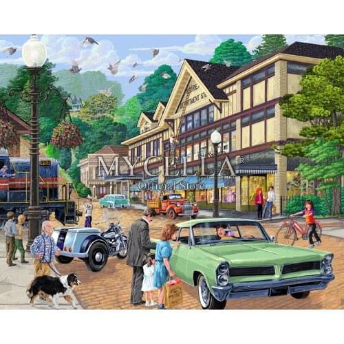Full Diamond Embroidery Houses Car Town 5d Diy Diamond Painting Cross Stitch Home Decor Rhinestones Art Mosaic Gift Wall Sticker