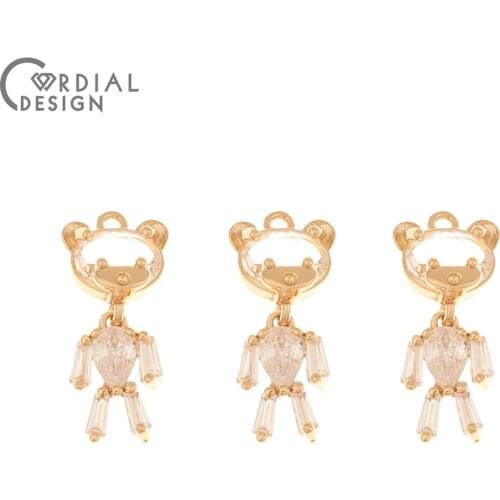 Cordial Design 50Pcs 10*23MM CZ Charms/DIY Jewelry Making/Earrings Findings & Components/Hand Made/Pendant/Jewelry Accessories