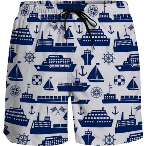 Casual Shorts Men Mediterranean Style Short Pants Bermuda Surfing Holiday Breathable Quick Dry Beach Pants Running Sports Shorts