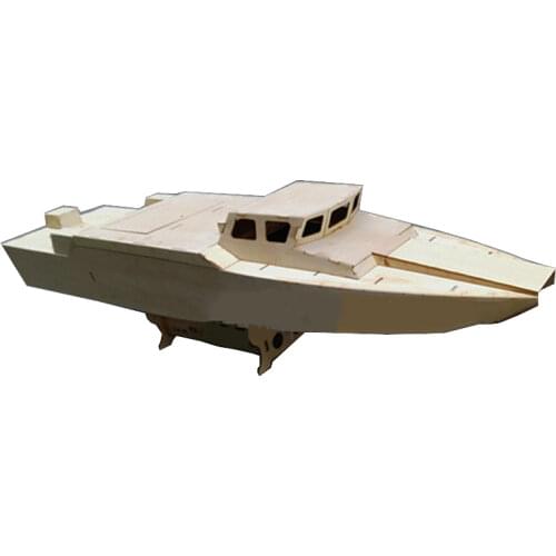 1/ 18CB-90 Fast Assault Boat Pump Spray Boat Model Middle and High-level Boat Model DIY Wooden Boat Kit Non-finished Products