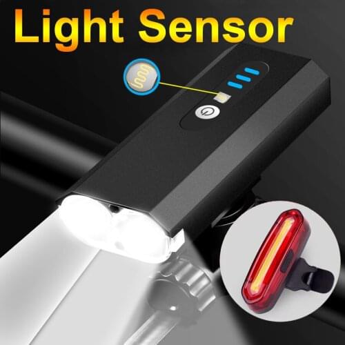 800 Lumens Bicycle Light 2T6 USB Rechargeable Power Display Cycling Headlight Light-sensing MTB Road Bike Light Bike Accessories