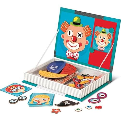 Funny Dressup Montessori Baby Puzzle Creative DIY Magnet Book Magnetic Stickers 3D Stereo Early Education Toys For Kids