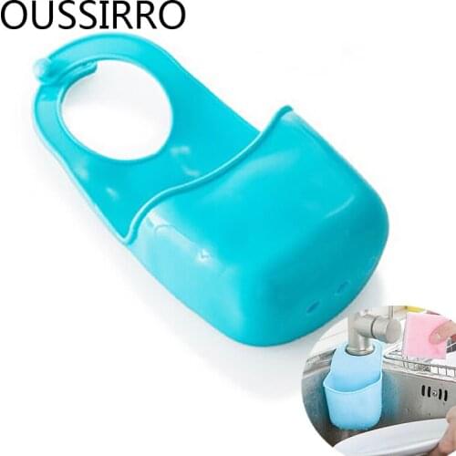 1Pcs Faucet Hanging Sponge Holder Drain Storage Basket For Bathroom Kitchen Hanging Hoppet Sink Shelving Rack Plastic Organizer