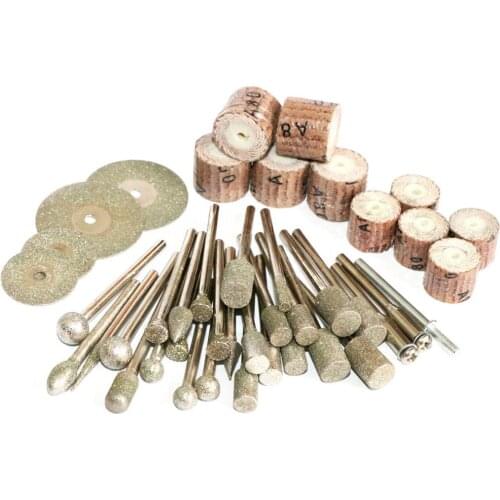 43Pcs Emery Grinding Head Electric Grinding Mill Accessories Polishing Rotary Tool 1/8" Diamond Abrasive Tools Jade grinding