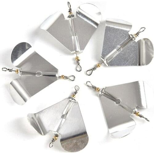 5Pcs Rotating Blade Fiy Fishing Spinners Hard Metal Spinner Bait Spoon Fishing Wobblers Tackle Fishing Sequins Lures