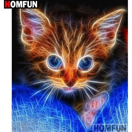 HOMFUN Full Square/Round Drill 5D DIY Diamond Painting "Cartoon cat" Embroidery Cross Stitch 5D Home Decor Gift A16233