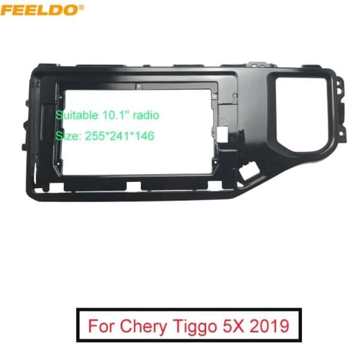 FEELDO Car Audio Face Plate Fascia Frame For Chery tiggo 5x 2019 10.1" Big Screen 2Din DVD Player Stereo Panel Dash Mount Kit