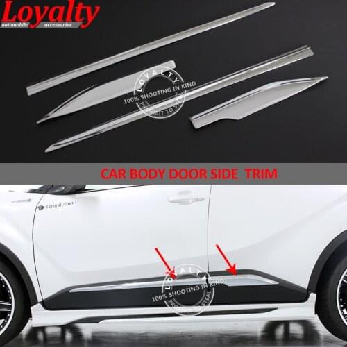 Loyalty for Toyota C-HR C HR CHR 2016 2017 2018 Door Body Side Trim Cover Molding ABS Chrome Car Accessories Auto Styling