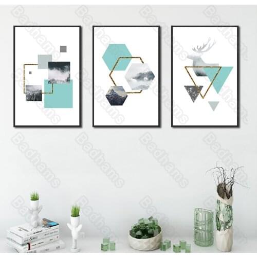 Living Room Decoration Frameless Painting European Style Sofa Background Wall Triple Combination Bedroom Bedside Abstract Mural