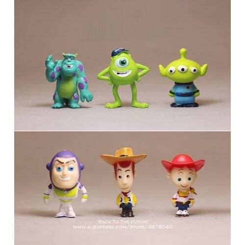 Disney Monsters University Toy story 6pcs/set 3cm Action Figure Anime Mini Decoration PVC Collection Figurine Toy model gift