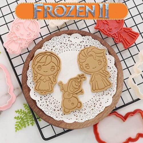 Frozen Cartoon Biscuit Mold Household DIY Baking Tool 3d Stereo Pressing Type Disney Anime Figure Elsa Anna Olaf Model