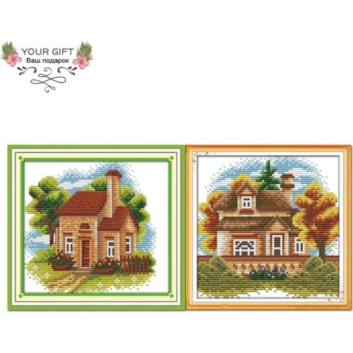 Joy Sunday F495(1)F496(2) 14CT 11CT Counted and Stamped Countrys Life Style Needlework Embroidery Home Decor Cross Stitch kits