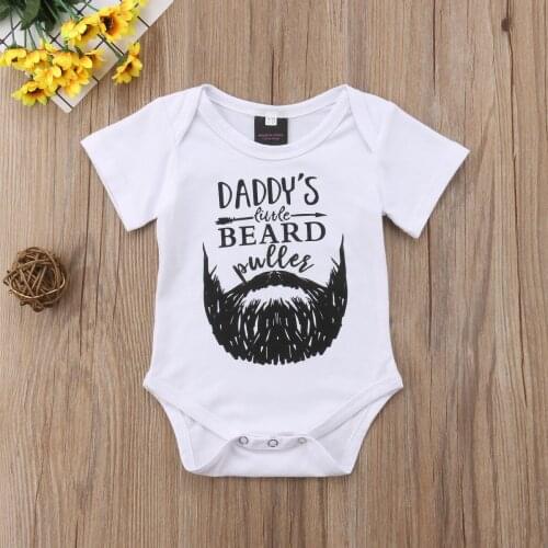 Newborn Baby Boys Girls Romper Letter Moustache Short Sleeve Jumpsuit Clothes Outfits Baby Clothing Bodysuits Rompers