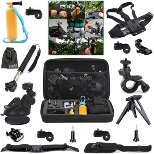 10in1 1set Outdoor Sports Accessories Kit + Helmet Strap Mount + Chest Belt Strap Mount for Action Cam HDR-AS20/AS30V/AS100V