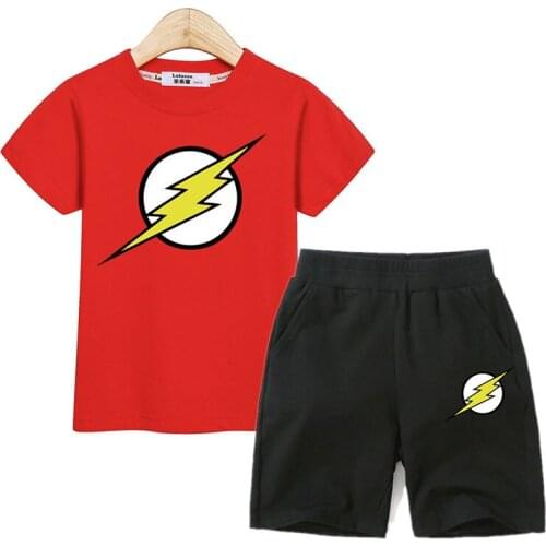 Lightning costume boys clothes fashion tees short pant 2pcs sets Children outfits kids summer clothing boys cotton suits