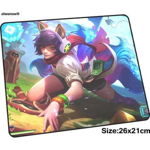 Ahri mousepad 26x21cm gaming mouse pad big gamer mat locked edge game computer desk padmouse keyboard thick play mats