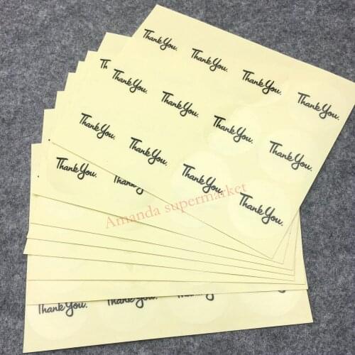 Round & transparent "Thank You" sticker Packaging Seals Clear Sealing Sticker Labels 600PCS