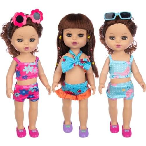 Swim Suit 14Inch Baby Dolls Pop Reborn Silicone Girl 35cm Born Poupee Boneca Baby Soft Toy Girl Todder Gift