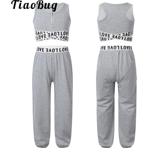 2021 Summer Girls Sport Clothes 2 Pieces Casual Sets Letter Printing Tracksuit Children SportSuits for Kids Running Dancing