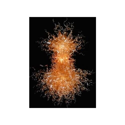Amber Glass Chandeliers Unique Shape Style Hand Blown Murano Glass LED Chandelier