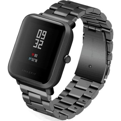 Metal Strap for Xiaomi Amazfit Bip Youth Smart Band Fitness Tracker Accessory Steel Belt for Huami Amazfit Bip Wristband Strap