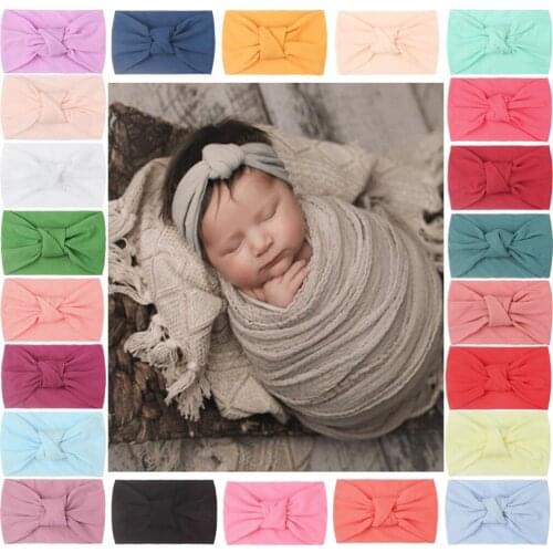 Cute Solid Color Newborn Baby Headband Soft Knot Baby Girls Hairband Wide Elastic Infant Hair Band Turban Baby Hair Accessories