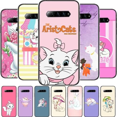 Cute Disney Cat Anime Phone Case For xiaomi redmi Black Shark 4 Pro 2 3 3s Cases Helo Black Cover Silicone Back Prett mini cove