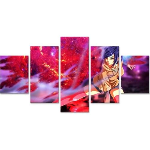 Anime Tokyo Ghoul Touka Kirishima Modular Picture Prints Canvas Painting 5 Pieces Home Decor Wall Art Livingroom Poster