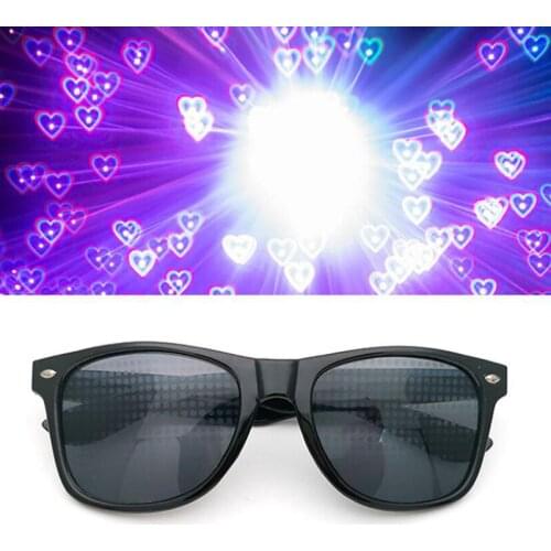 Love Glasses Special Effect Rectangle Shaped Glasses Watch The Lights Change To Heart Shape Night Colorful Party Supplies Gift