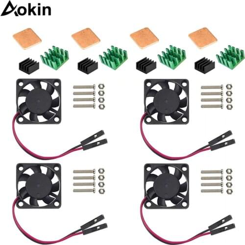 Raspberry Pi 3 B+ Cooling Fan DC 5V with 3 Pcs Heatsinks for Raspberry Pi 3b 2b Model B+ Copper cooling pad for raspberry pi 3/2