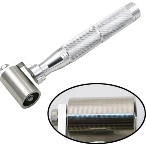 DRELD 1PC 34mm/40mm Stainless Steel Flat Pressure Roller Wallpaper Apply Hand Tool with Bearing Silver